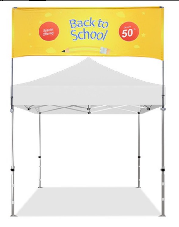 Square Tent Billboard Banner for 10x10 Canopy w/ Hardware